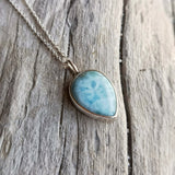 Larimar drop in 925 silver necklace 