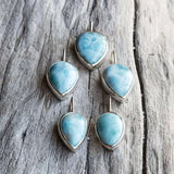 Larimar drop in 925 silver necklace 