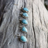 Larimar drop in 925 silver necklace 