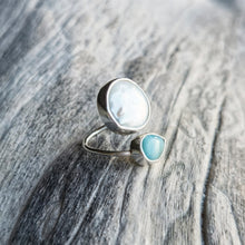 Load image into Gallery viewer, SPIRAL RING LARIMAR &amp; PEARL
