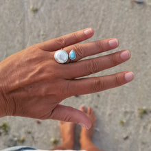 Load image into Gallery viewer, SPIRAL RING LARIMAR &amp; PEARL
