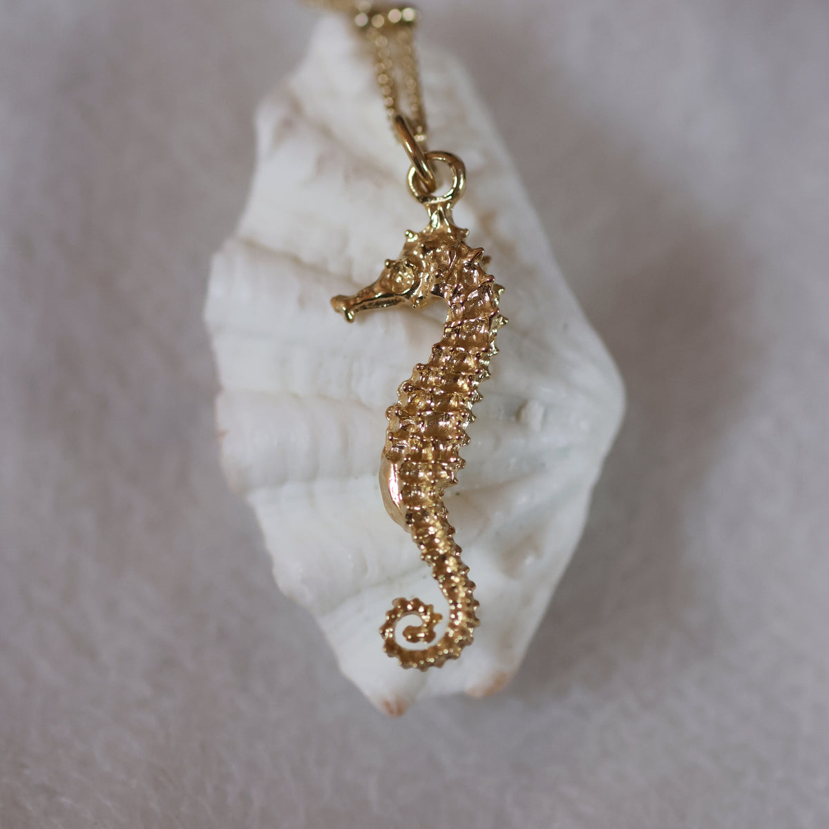 Seahorse pendant in 925 silver 18ct gold-plated on 42cm gold plated silver chain. Perfect piece of jewelry for all ocean lovers and diving girls.