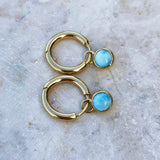 LARIMAR ROUND EARRINGS GOLD