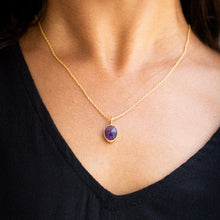 Load image into Gallery viewer, AMETHYST NECKLACE GOLD
