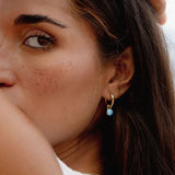 LARIMAR ROUND EARRINGS GOLD