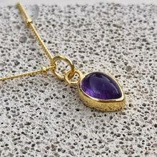 Load image into Gallery viewer, AMETHYST DROP NECKLACE GOLD
