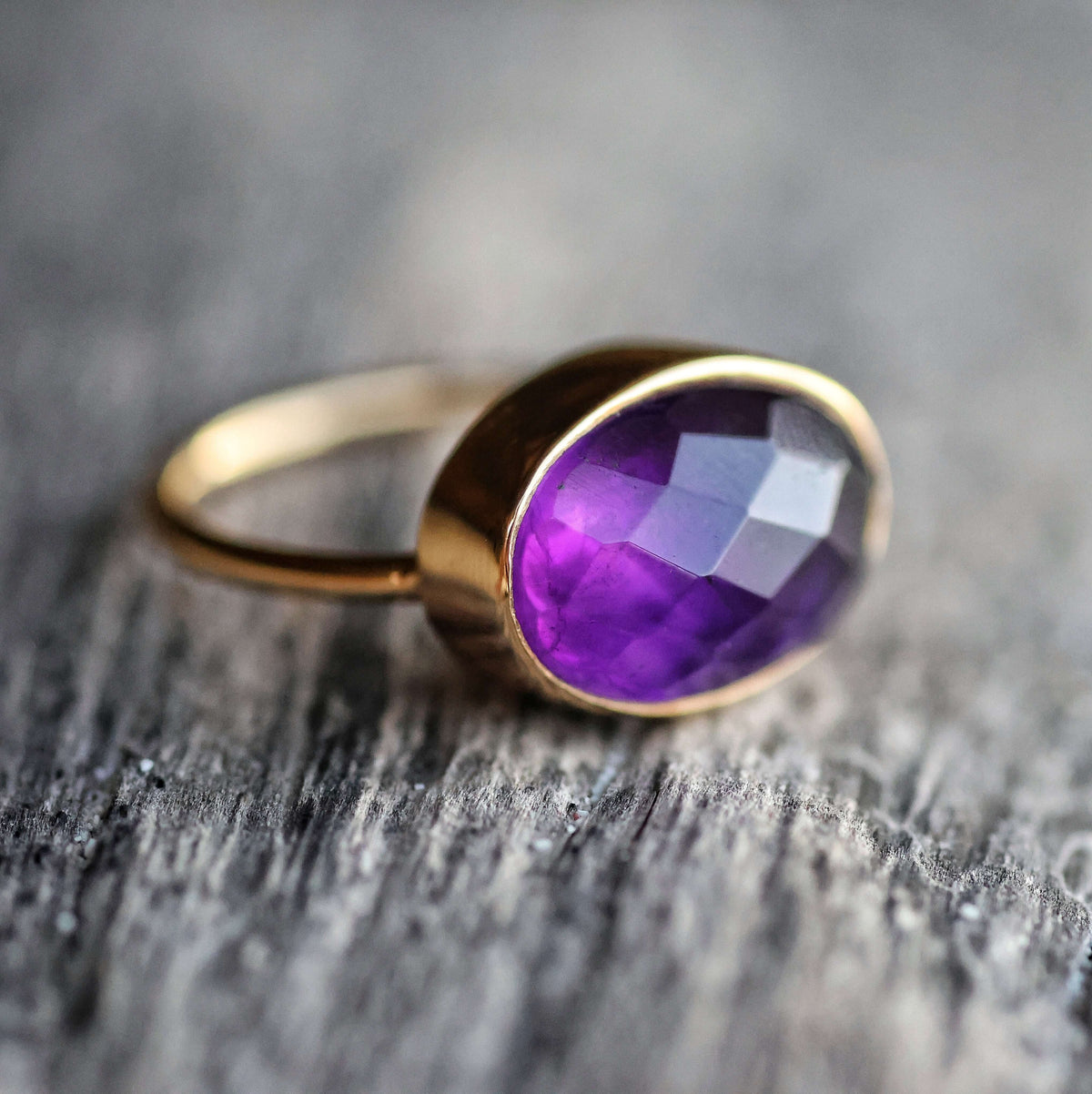 AMETHYST RING GOLD - Soulshine Gems
