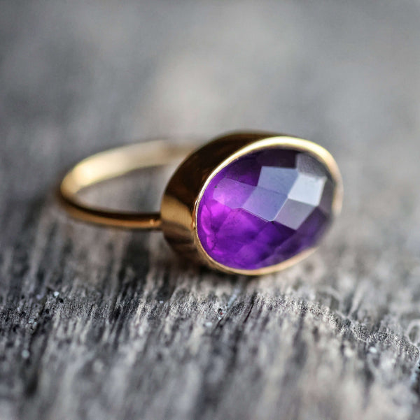 AMETHYST RING GOLD - Soulshine Gems