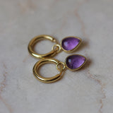 AMETHYST DROP EARRINGS GOLD