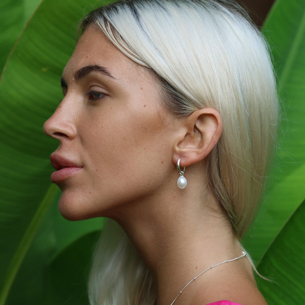 PEARL DROP EARRINGS SILVER