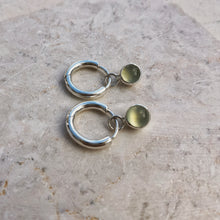 Load image into Gallery viewer, PREHNITE ROUND EARRINGS SILVER
