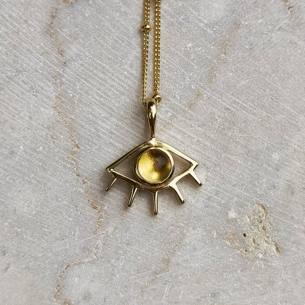 CITRINE EYE NECKLACE GOLD