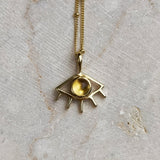 CITRINE EYE NECKLACE GOLD