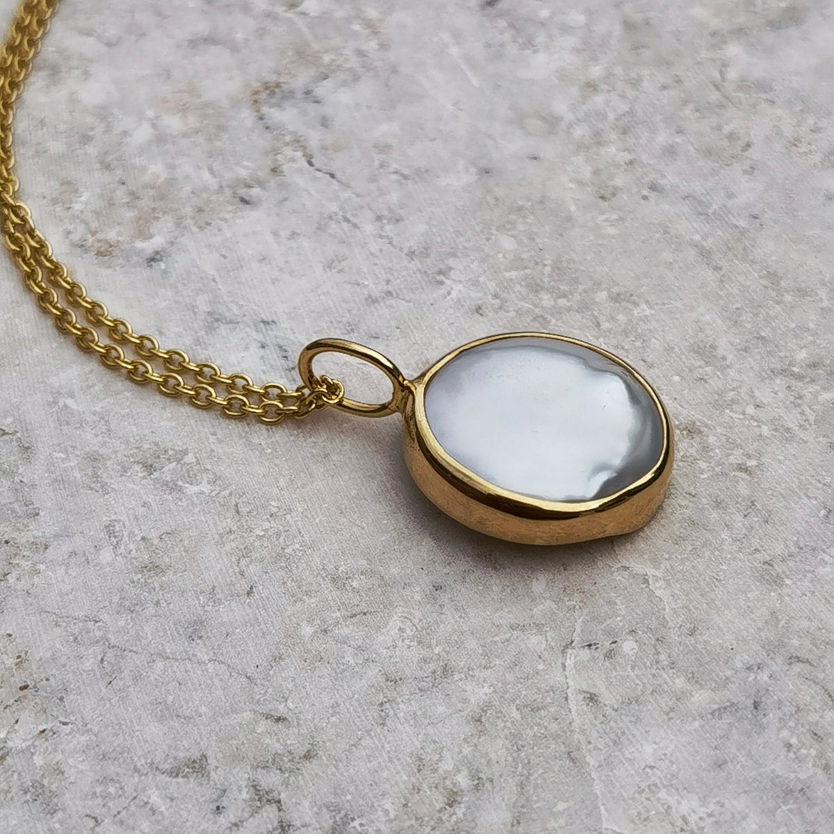 PEARL COIN NECKLACE GOLD - Soulshine Gems