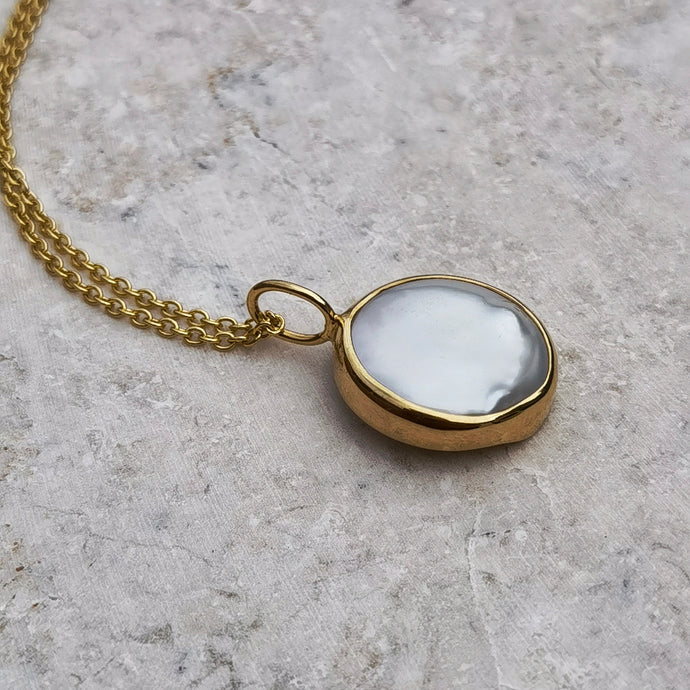 PEARL COIN NECKLACE GOLD - Soulshine Gems