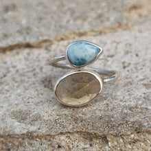 Load image into Gallery viewer, LARIMAR &amp; CITRINE SPIRAL RING
