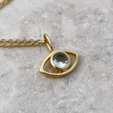 Load image into Gallery viewer, AQUAMARINE EYE NECKLACE GOLD
