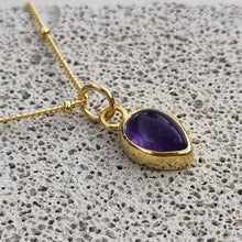Load image into Gallery viewer, AMETHYST MINI DROP NECKLACE GOLD

