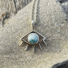 Load image into Gallery viewer, LARIMAR EYE NECKLACE
