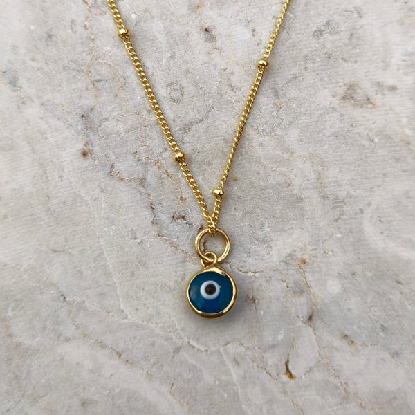 EVIL EYE CHARM NECKLACE GOLD - Soulshine Gems