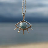LARIMAR EYE PENDANT