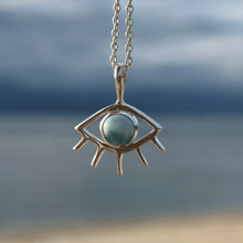 Load image into Gallery viewer, LARIMAR EYE NECKLACE

