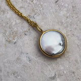 PEARL COIN NECKLACE GOLD - Soulshine Gems
