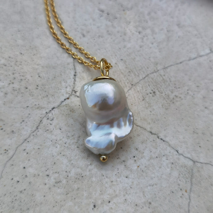 PEARL BARO NECKLACE GOLD - Soulshine Gems