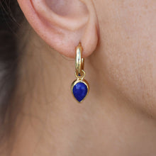 Load image into Gallery viewer, LAPIS LAZULI EARRINGS GOLD - Soulshine Gems
