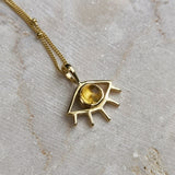CITRINE EYE NECKLACE GOLD