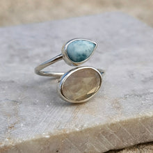 Load image into Gallery viewer, LARIMAR &amp; CITRINE SPIRAL RING
