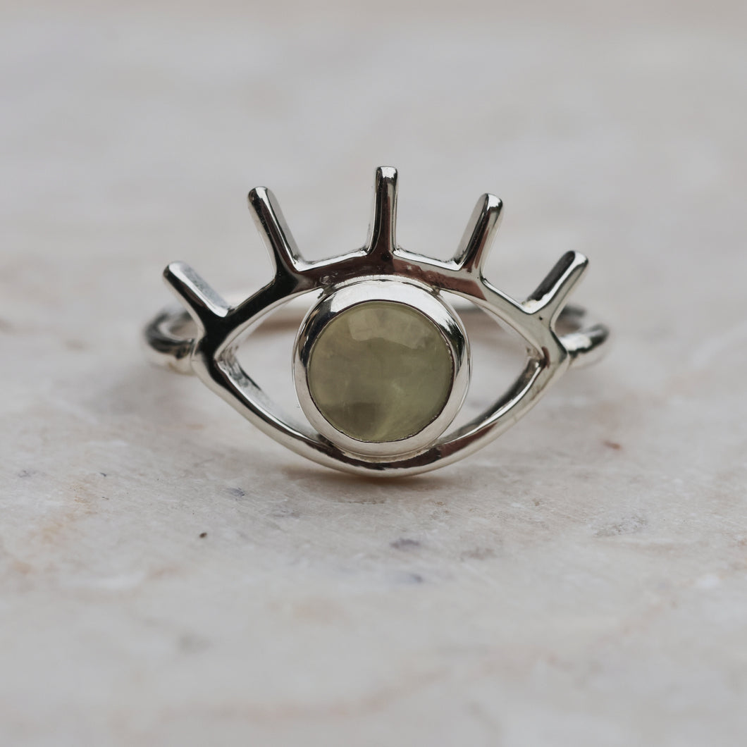 PREHNITE EYE RING - Soulshine Gems