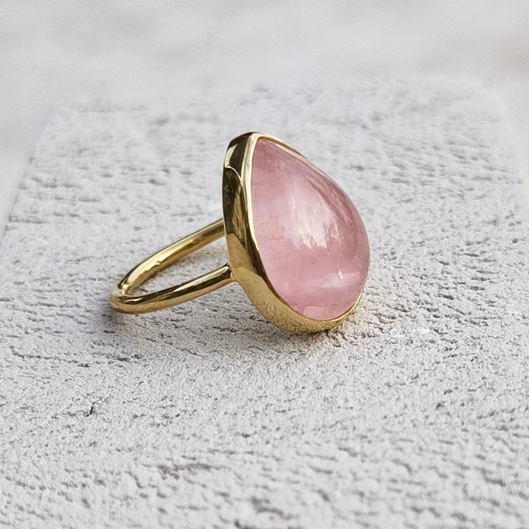ROSE QUARTZ RING GOLD