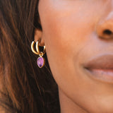 AMETHYST DROP EARRINGS GOLD