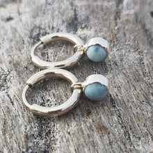 Load image into Gallery viewer, LARIMAR ROUND EARRINGS

