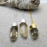 Citrine crystal pendant in 925 silver 