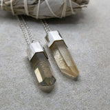 Citrine crystal pendant in 925 silver 