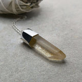 Citrine crystal pendant in 925 silver 